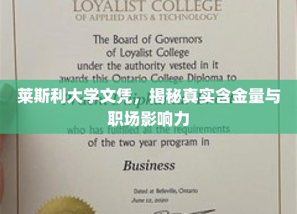 莱斯利大学文凭背后的职场价值探秘，揭秘真实含金量与影响力秘密