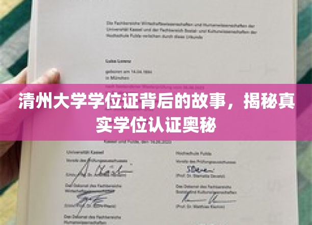 清州大学学位证之谜，一探究竟的认证传奇