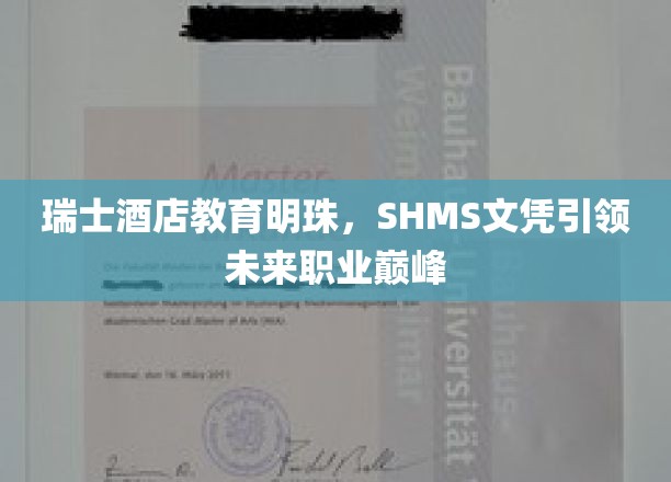 瑞士酒店教育的璀璨瑰宝，SHMS文凭助你攀登职业高峰之路