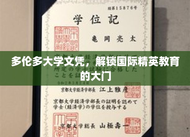 多伦多大学文凭，引领全球精英教育之旅