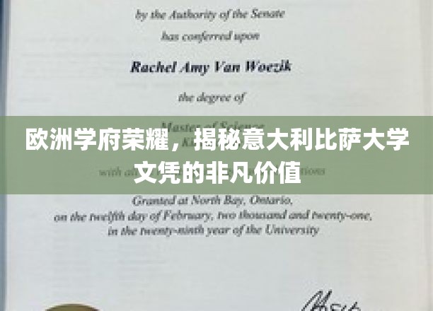 探寻意大利比萨大学文凭的欧洲学术魅力与无限潜力