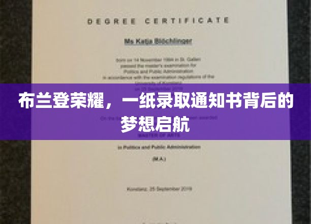 布兰登荣耀，一纸录取通知书背后的梦想启航