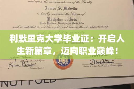 利默里克大学毕业证：开启人生新篇章，迈向职业巅峰！