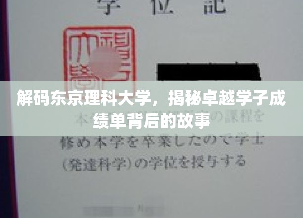 解码东京理科大学，揭秘卓越学子成绩单背后的故事