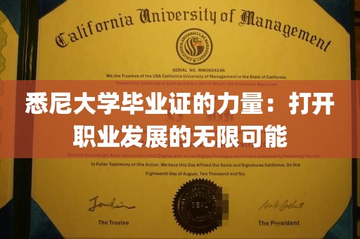 悉尼大学毕业证的力量：打开职业发展的无限可能