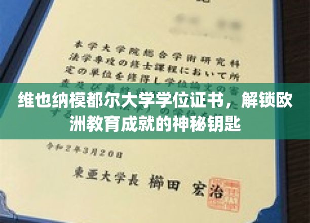 欧洲教育巅峰之作，维也纳模都尔大学学位，开启成就新篇章