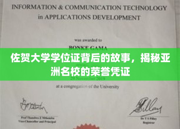 佐贺大学学位证书背后的故事：一探亚洲名校的荣誉凭证奥秘
